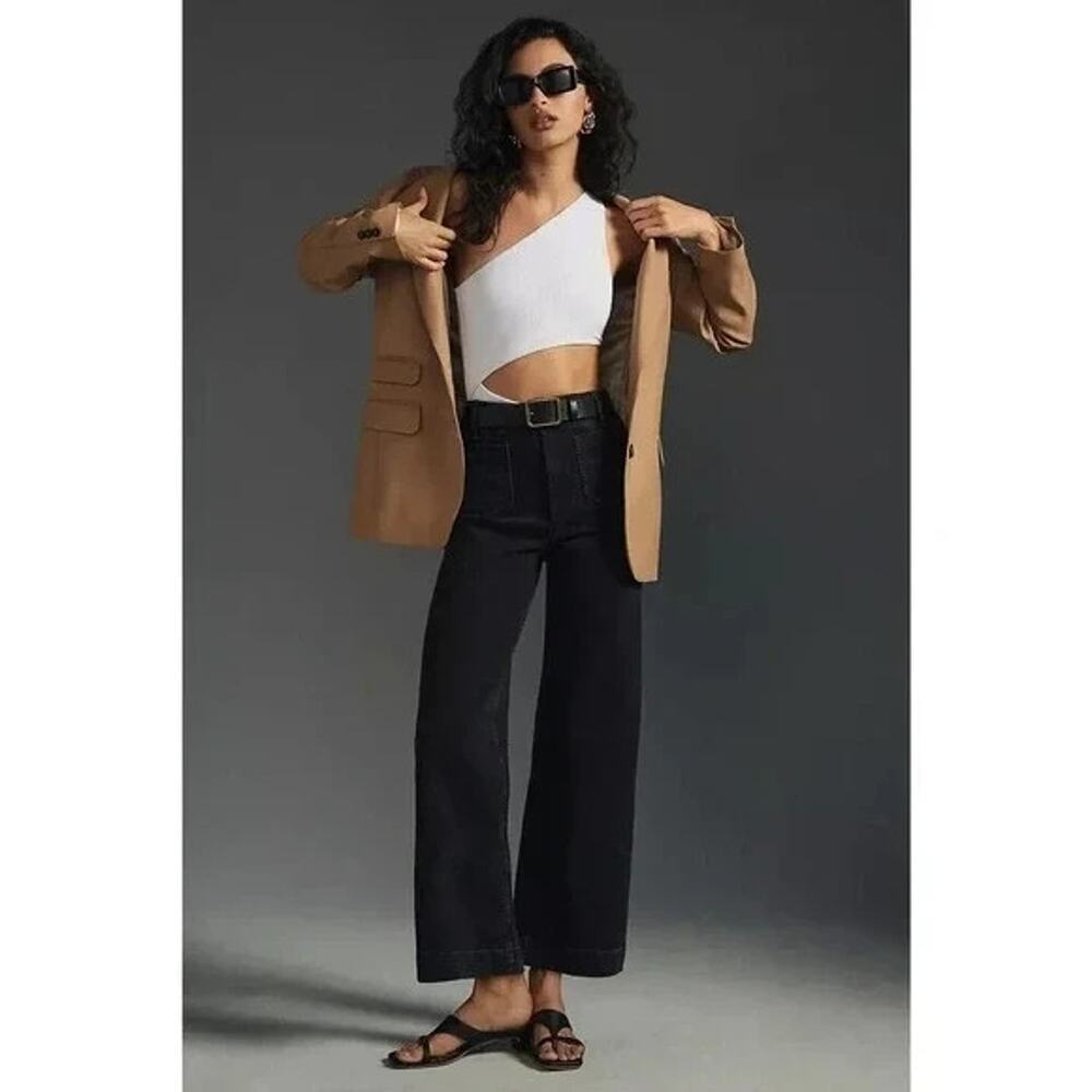 NWT Anthropologie Pilcro The Skipper Wide-Leg Jeans Size 23T Dark Grey 7F460